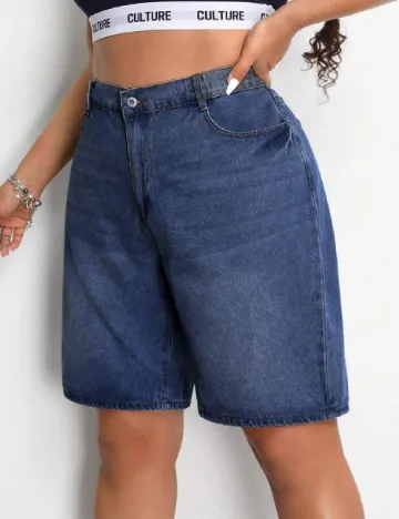 Pantaloni scurti SHEIN CURVE, albastru