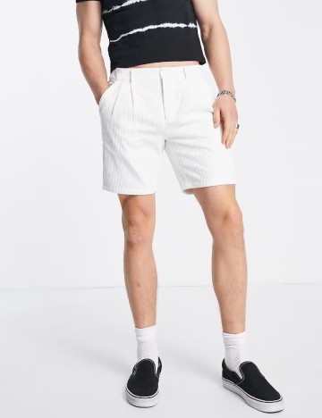 Pantaloni scurti ASOS, alb