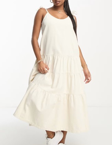 Rochie lunga ASOS, crem