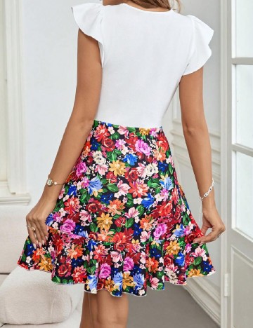 Rochie scurta SHEIN, floral print