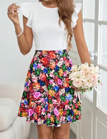 Rochie scurta SHEIN, floral print