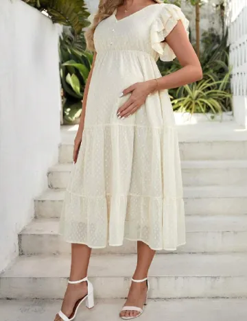 Rochie medie SHEIN Maternity, crem Crem
