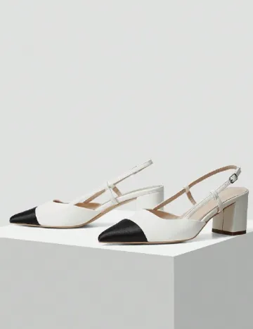 Pantofi MOTF, alb/negru