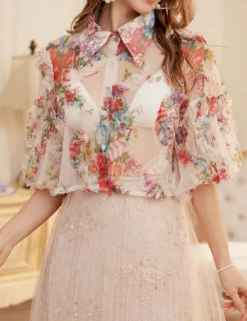 Camasa SHEIN, floral print Floral print