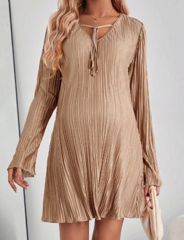 Rochie scurta SHEIN Maternity, maro