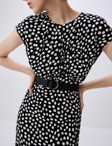 Rochie medie Reserved, alb/negru