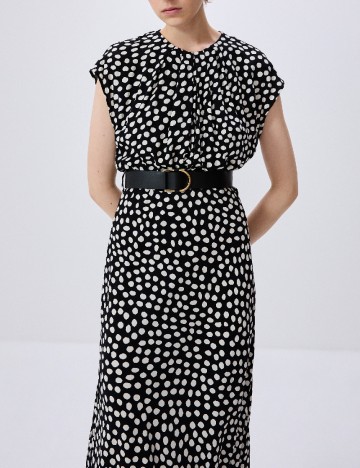 Rochie medie Reserved, alb/negru