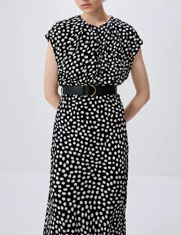 Rochie medie Reserved, alb/negru