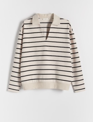 Bluza Reserved, bej/negru