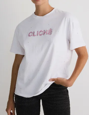 Tricou Reserved, alb Alb