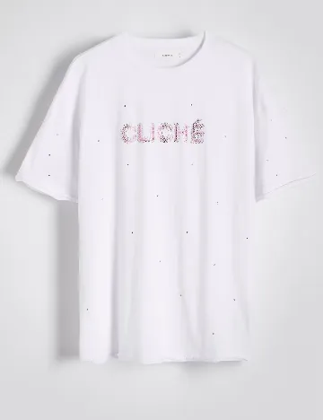 Tricou Reserved, alb Alb