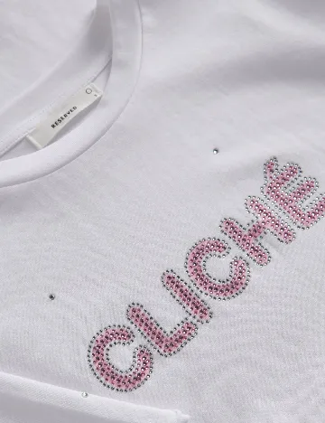 Tricou Reserved, alb Alb
