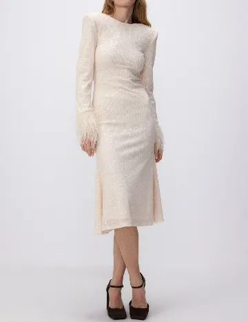 Rochie medie Reserved, crem Crem