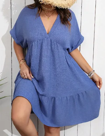 Rochie scurta SHEIN CURVE, albastru Albastru