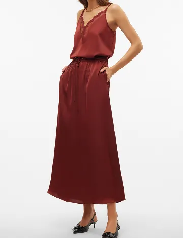 Fusta Vero Moda, caramiziu Maro