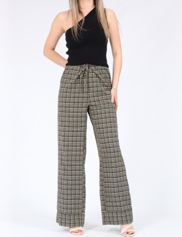 Pantaloni Vero Moda, negru/crem