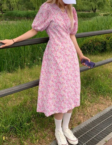 Rochie medie Dazy, roz
