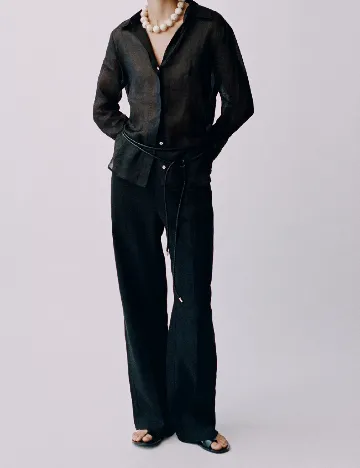 Pantaloni Mango, negru
