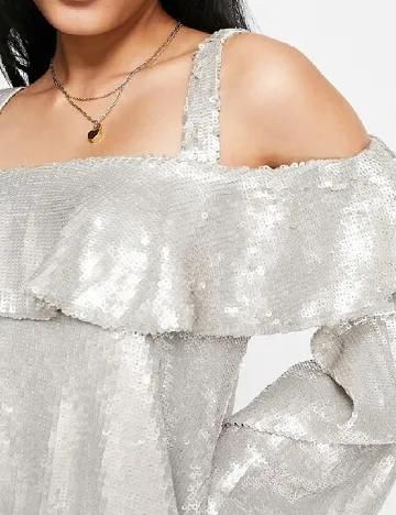 Rochie scurta Top Shop, argintiu