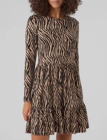 Rochie scurta Vero Moda, negru/maro Maro