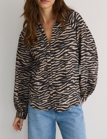 Bluza Reserved, crem/negru