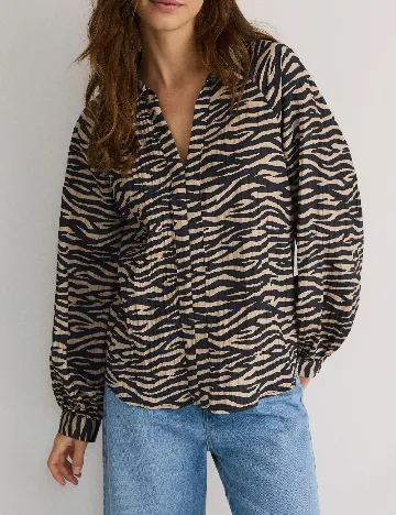 Bluza Reserved, crem/negru Crem