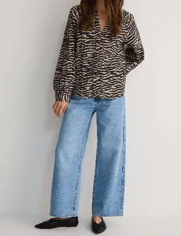 Bluza Reserved, crem/negru Crem