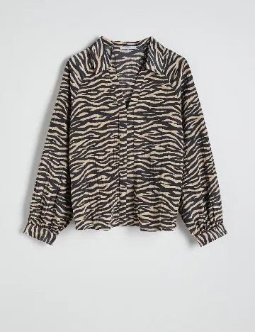 Bluza Reserved, crem/negru Crem