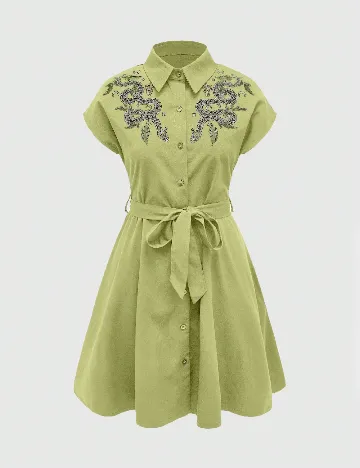 Rochie scurta Romwe, verde Verde