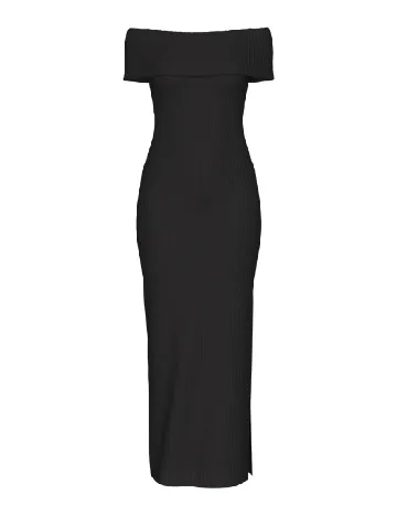 Rochie lunga Pieces, negru