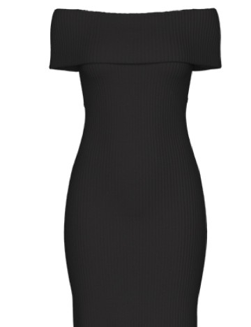Rochie lunga Pieces, negru