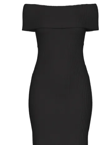 Rochie lunga Pieces, negru