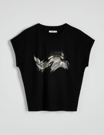 Tricou Reserved, negru