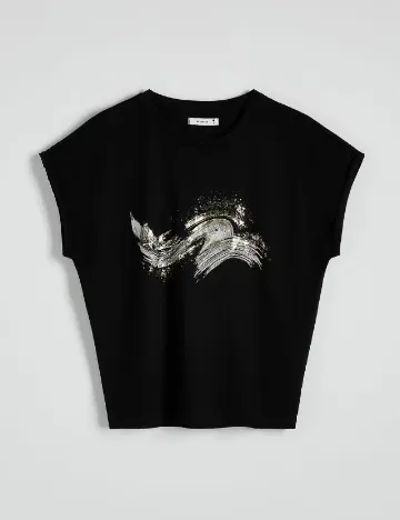 Tricou Reserved, negru