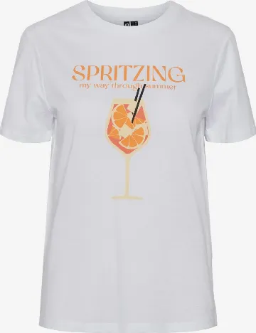 Tricou Pieces, alb