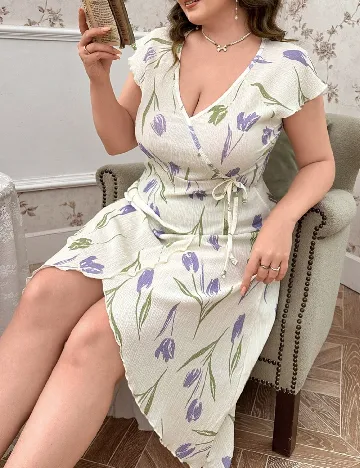 Rochie scurta SHEIN CURVE, ecru