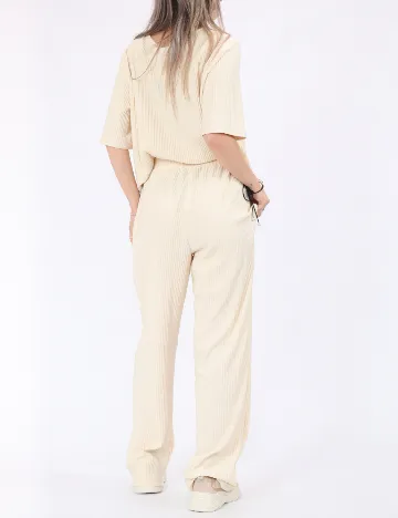 Pantaloni Pieces, crem Crem