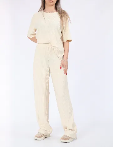 Pantaloni Pieces, crem Crem