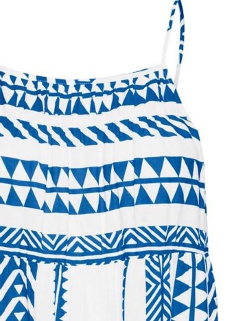 Rochie lunga Vero Moda, albastru/alb