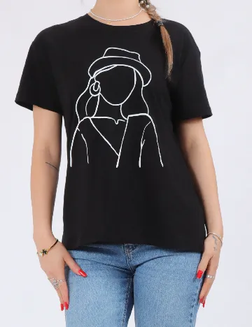 Tricou Pieces, negru Negru