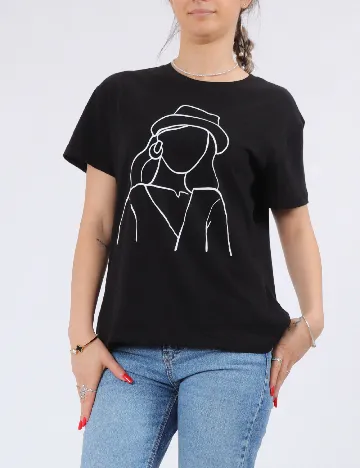 Tricou Pieces, negru Negru