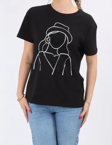 Tricou Pieces, negru Negru