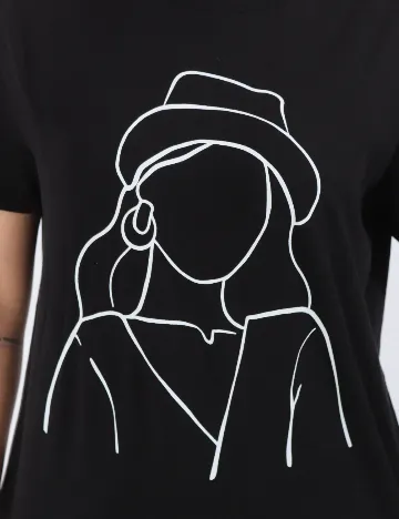 Tricou Pieces, negru Negru