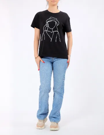 Tricou Pieces, negru Negru