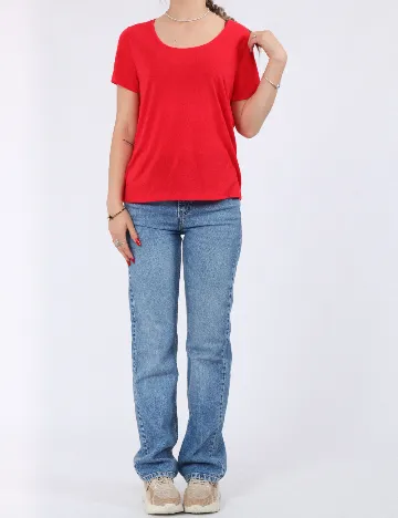 Tricou Pieces, rosu Rosu