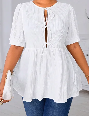Bluza SHEIN CURVE, alb Alb