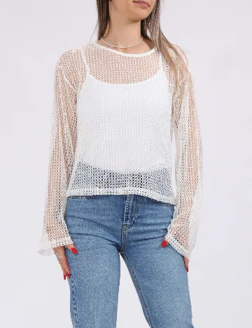 Bluza Pieces, alb Alb
