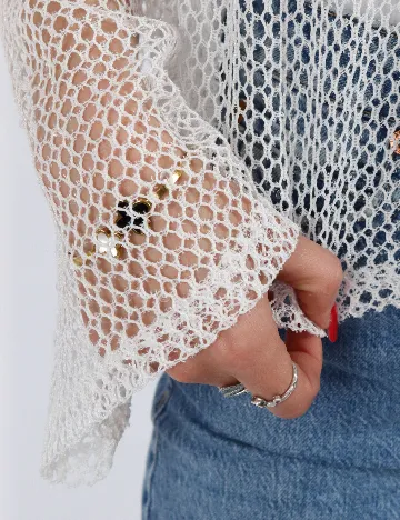 Bluza Pieces, alb Alb