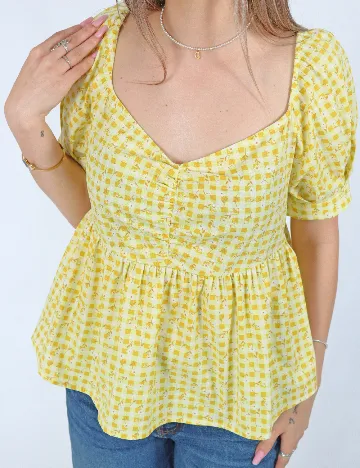 Bluza Pieces, galben Galben