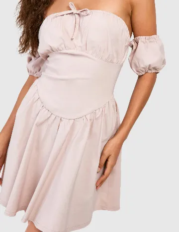 Rochie scurta Boohoo, crem